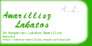 amarillisz lakatos business card